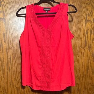 Fortune + Ivy Vibrant Red V-Neck Blouse